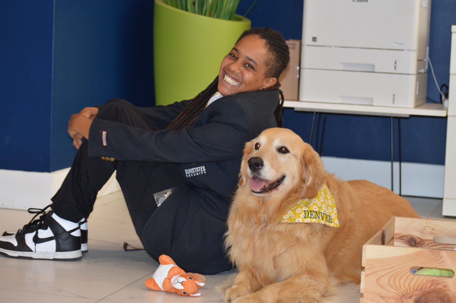Brittany Wells with dog